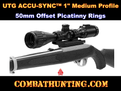 UTG® ACCU-SYNC 1" Medium Profile 50mm Offset Picatinny Rings Black