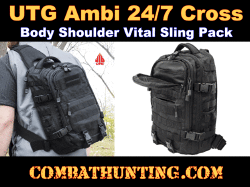 UTG Ambi 24/7 Cross Body Shoulder Vital Sling Pack, Black
