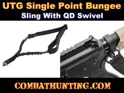 UTG® Single Point Bungee Sling with QD Sling Swivel, Black