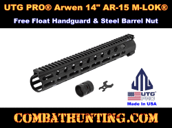 UTG PRO® Arwen 14" M-LOK® AR-15 Free Float Handguard Black