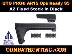 AR-15 A2 Fixed Stock With Cheek Rest UTG PRO Ops Ready S5 Buttstock Black