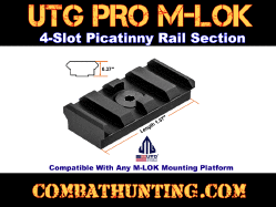 UTG PRO M-LOK 4-Slot Picatinny Rail Section Black