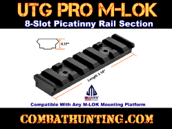 UTG PRO M-LOK 8-Slot Picatinny Rail Section Black