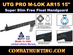 UTG PRO M-LOK AR15 15" Super Slim Free Float Handguard
