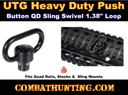 UTG Heavy Duty Push Button QD Sling Swivel, 1.38" Loop