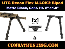UTG Recon Flex M-LOK Bipod, Matte Black, Cent. Ht. 8"-11.8"