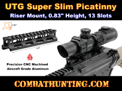 UTG Super Slim Picatinny Riser Mount, 0.83" Height, 13 Slots