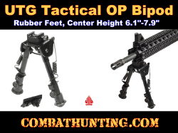 UTG Tactical OP Bipod, Rubber Feet, Center Height 6.1"-7.9"