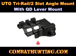 UTG Tri-Rail 2 Slot Angle Mount With QD Lever Mount