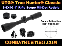 UTG® True Hunter® Classic 3-9X40 1" Scope, Mil-dot Reticle