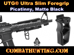 UTG Ultra Slim Foregrip Picatinny Matte Black Skeletonized