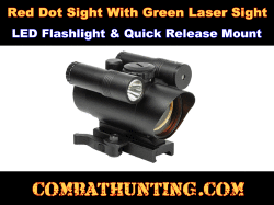 Red Dot Sight Green Laser Sight LED Flashlight Combo