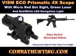 NcSTAR ECO 4X Scope With Laser & NAV LED Gn Micro Dot/Blk