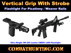Picatinny Vertical Grip With Strobe Flashlight
