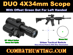 DUO 4X34mm Scope With Offset Green Dot Left hand