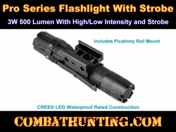 Tactical Flashlight With Strobe Function Mode 3W 500 Lumen