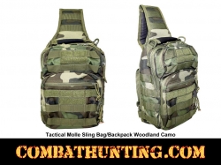Woodland Camo Sling Shoulder Bag Backpack Molle