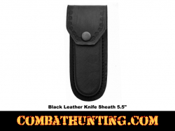 Black Leather Knife Sheath 5.5"
