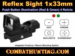 Reflex Sight 1x33mm Red & Green Illumination