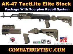 AK-47 TactLite Folding Stock Package With Scorpion Recoil System FDE