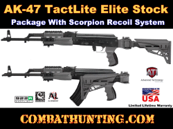 Gray AK-47 TactLite Folding Stock Package With Scorpion Recoil System