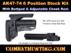 AK47/74 M4 Six Position Stock Kit With Storage Black Synthetic