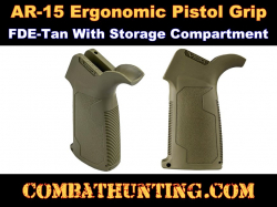AR-15 A2 Ergonomic Pistol Grip FDE-Tan With Storage