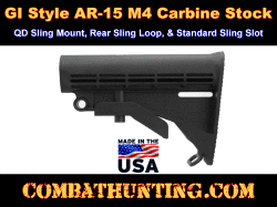 AR-15/M4 Carbine Stock With QD Sling Mount Socket Mil-Spec