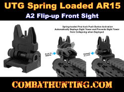 Spring-loaded AR15 Flip-up Front Sight Black UTG ACCU-SYNC