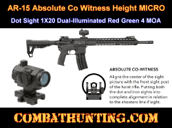 AR-15 Absolute Co Witness Height MICRO Dot Sight 1X20 Red-Green