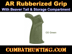 AR-15 Beavertail Pistol Grip With Storage OD Green