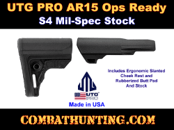 UTG Pro AR-15 Ops Ready S4 Mil-Spec Stock Black