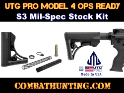 UTG PRO® AR15 Ops Ready S3 Mil-spec Stock Kit Assembly Black