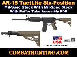 AR-15 Buffer Tube Kit With Stock Mil-Spec ATI TactLite FDE