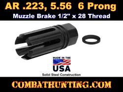 AR-15 Muzzle Brake 1/2X28 .223 5.56