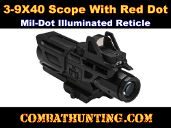 AR-15 Scope Red Dot Combo 3-9X40 Mil-Dot