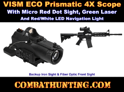 NcSTAR ECO 4X Scope With Laser & NAV LED Gn Micro Dot/Blk