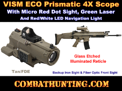 Tan / FDE ECO 4X Scope Laser & NAV LED With Green Micro Dot