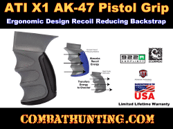 ATI AK-47 Pistol Grip X1 Recoil Reducing Grip Destroyer Gray