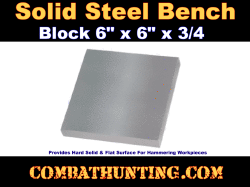 Jeweler's Solid Steel Bench Block 6" x 6" x 3/4"