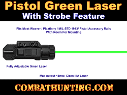 Pistol Green Laser Sight With Strobe