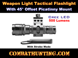 Tactical Flashlight With Pressure Switch Picatinny Mount 500 Lumen