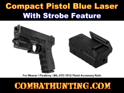 Compact Pistol Blue Laser Sight With Strobe