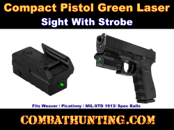 Compact Pistol Green Laser Sight With Strobe