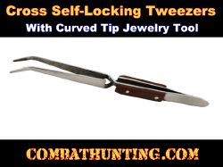 Cross Locking Curved Tweezers