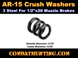 AR-15 1/2" X28 Thread Steel Crush Washer 3 Pack