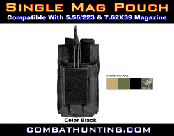 AR Single Mag Pouch M4 AR15 AK Rifle Molle Black