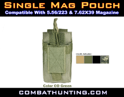 AR Single Mag Pouch M4 AR15 AK Rifle Molle Green