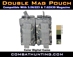 Double Mag Pouch AR15 AK Rifle Molle Digital Camo