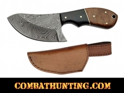 Damascus Skinning Knife with stag horn & Walnut Handle
